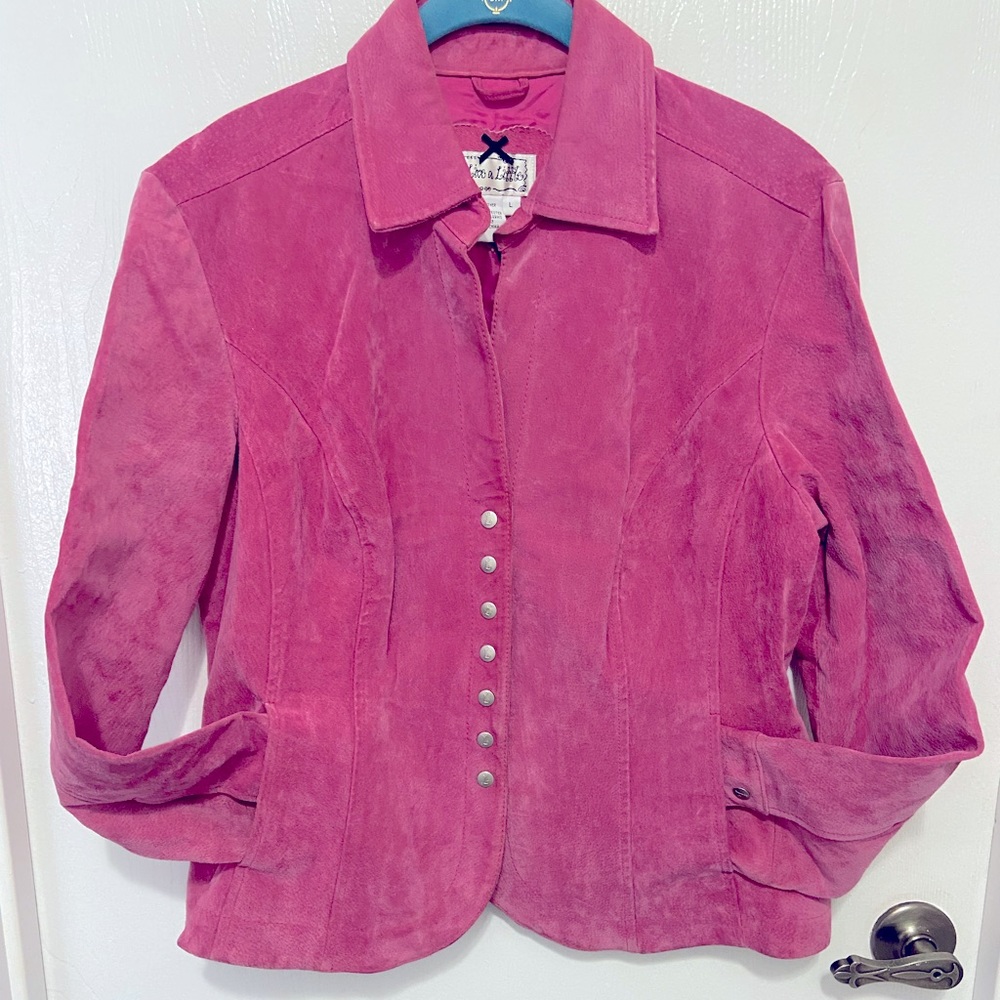 Live a Little Leather Suede Pink Jacket